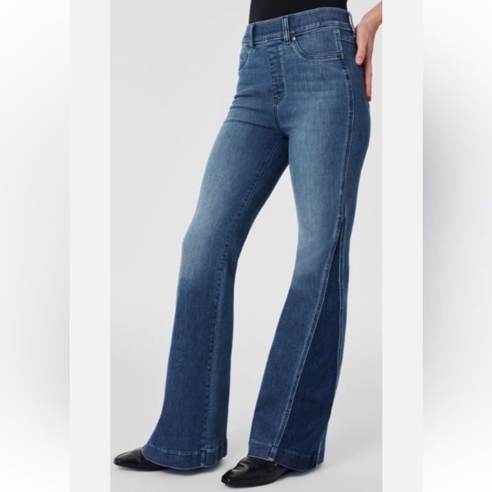 SPANX Blue Flare Wide Leg Jeans Two-tone L